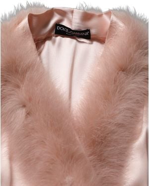 Dolce & Gabbana Light Silk Turkey Feather Robe Jacket Clothing - Brown