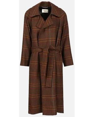 Saint Laurent Wool Coat - Brown