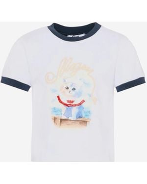 MSGM T-Shirt Cotton T-Shirts - Blue