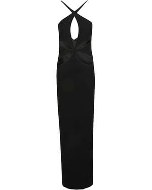 MONOT PRE Petal Cut Out Long Dress - Black