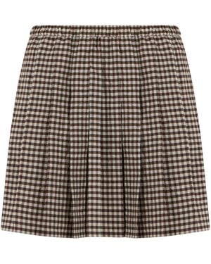 Moncler Mini Skirt Mixed Cotton Polyester - Brown
