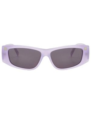 Givenchy Sunglasses Rectangle Full Rim, Shiny Lilac Frame And Dark Lens Gv40048F78A - Purple