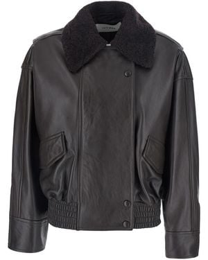 IVY & OAK Leather Jacket Laila Lane Sheep Nappa Coat - Black