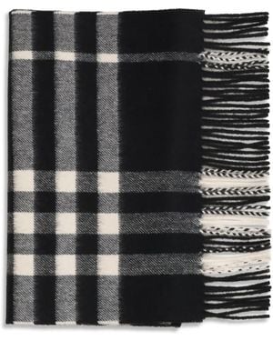Burberry Embroidered Cashmere Scarf Kashmir/Capra Hircus - Black