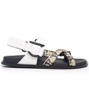 Ferragamo Open Toe Buckled Sandals - Blue