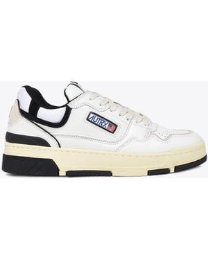 Autry Clc Low And Leather Low Skate Trainer - White