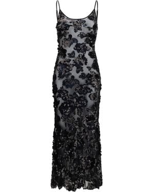 Nissa Long Sequin Dress Polyester; Elastane - Black