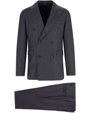 Tagliatore Double-Breasted Virgin Wool Suit - Blue