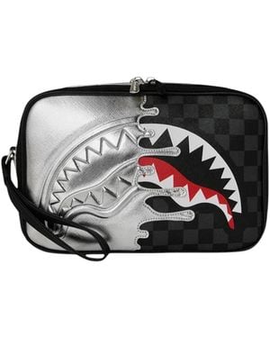 Sprayground Clutch Toilery Side Drip Polyvinyl Chloride Bags - Black