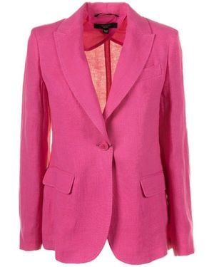 Weekend by Maxmara Single-Breasted Long-Sleeved Jacket - Pink