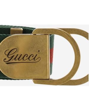 Gucci Belt With Web Ribbon Fabric - Metallic