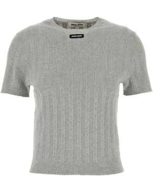 Miu Miu Cotton Jumper - Grey