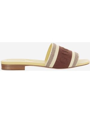 Gucci Platform Sandals Gg Canvas Cotton - Brown