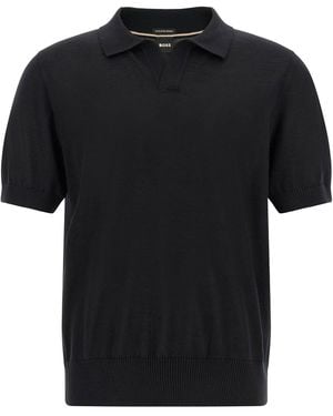 BOSS Merino Wool Polo - Black