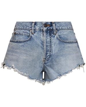 Balenciaga Bleach Light Organic Vintage Denim Mini Shorts - Blue