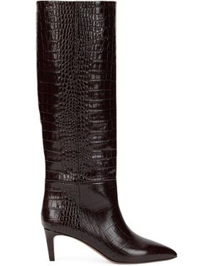 Paris Texas Tall Leather Boot, Calfskin - Brown