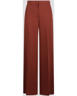 Max Mara Stretch Wool Trousers - Red