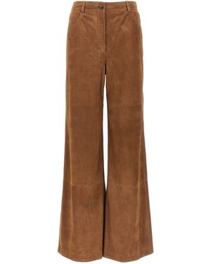 Alberta Ferretti Suede Trousers - Brown