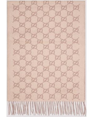 Gucci Scarf Gg Cashmere - Pink