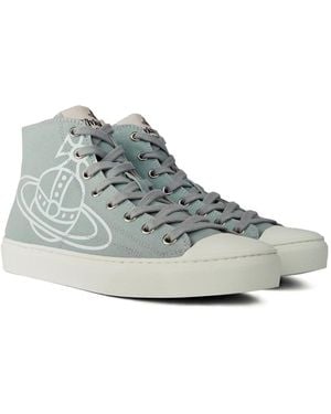 Vivienne Westwood Plimsoll Logo High-Top Trainers Shoes - White
