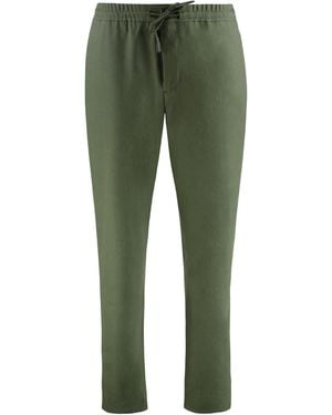 Canali Trousers Wool-Blend Linen - Green
