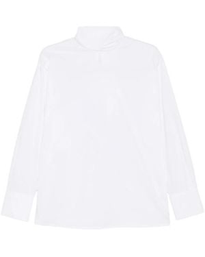 THE NINA STUDIO Tie-Neck Long-Sleeve Blouse - White