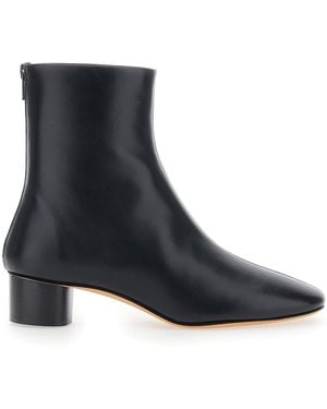 Le Monde Beryl Carole Boots High-Heeled Leather Ankle For Lamb - Black