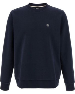 BOSS Logo Embroidered Sweatshirt - Blue