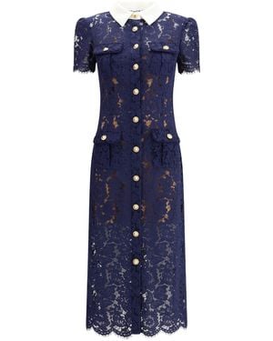 Self-Portrait Long Lace Dress - Blue