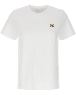 Maison Kitsuné Logo-Embroidered Fox Patch T-Shirt - White