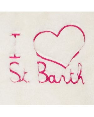 MC2 Saint Barth Girl Furry Jacket With I Love St. Barth Embroidery Coat - Pink
