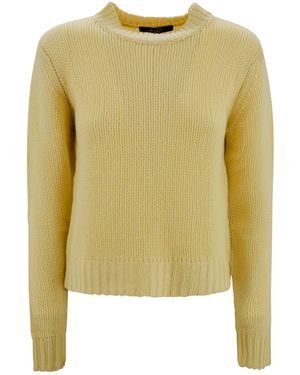 Weekend by Maxmara Luxe Cashmere Knit Crewneck Jumper - Yellow