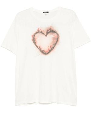 R13 Heart-Print T-Shirt - White