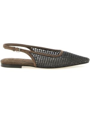 Brunello Cucinelli Calfskin Ballet Flats - White