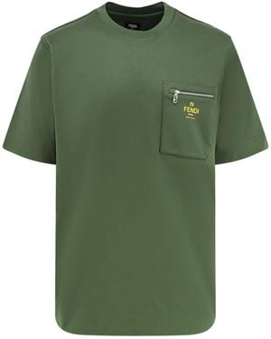 Fendi Cotton T-Shirt - Green