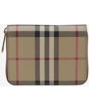 Burberry Check Wallet - Gray