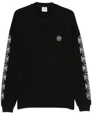 Vetements Jumper Waffle-Knit Cotton Sweatshirts - Black