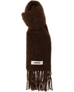 Jacquemus Alpaca & Mohair Blend Scarf - Brown