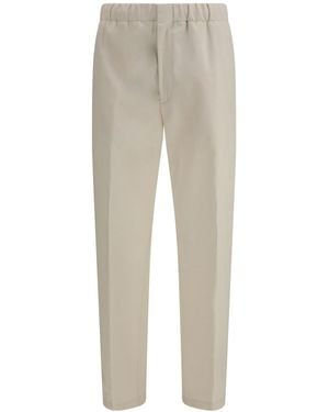 Lardini Cotton Drawstring Trousers - Grey
