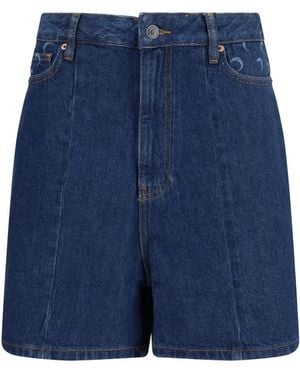 Marine Serre High-Waisted Denim Shorts - Blue