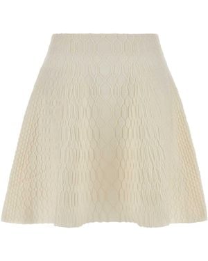 Balmain Ivory Knit Skirt - Natural