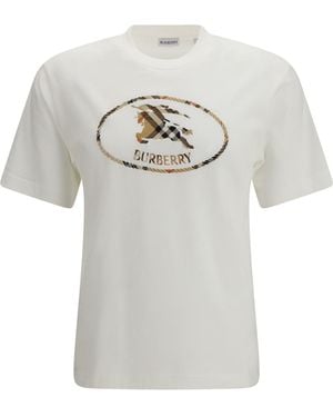 Burberry Embroidered Logo T-Shirt - White