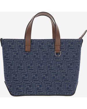 Fendi Ff Pattern Hand Bag - Blue