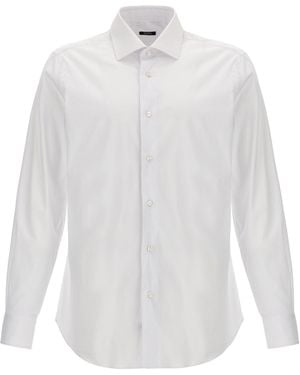 Barba Napoli Stretch Cotton Poplin Shirt - White