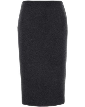 Gucci Charcoal Wool Blend Skirt - Black