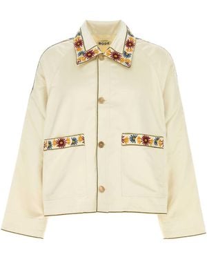 Bode Ivory Satin Candyfloss Jacket - Natural