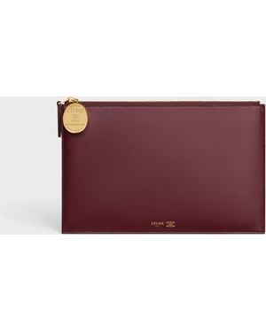 Celine Celine Bi-color Leather Clutch — Burgundy - Purple