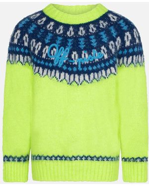 MC2 Saint Barth Boy Fluo Jumper With Icelandic Jacquard - Green