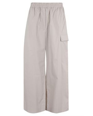 Remain Wide Leg Cotton Pantaloni - Brown