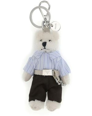 Prada Teddy Keychain - White